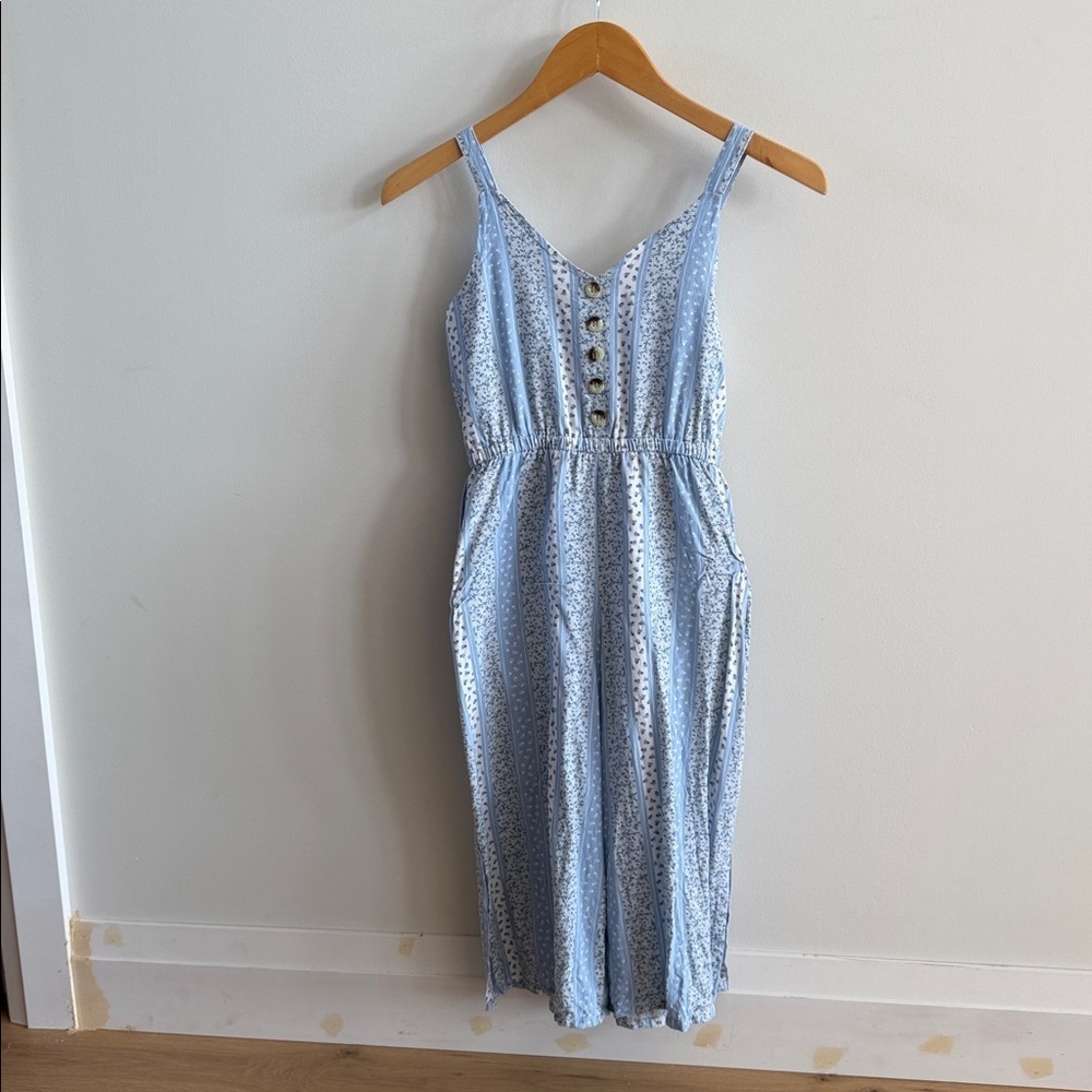 M&S Blue Floral Sleeveless Dress